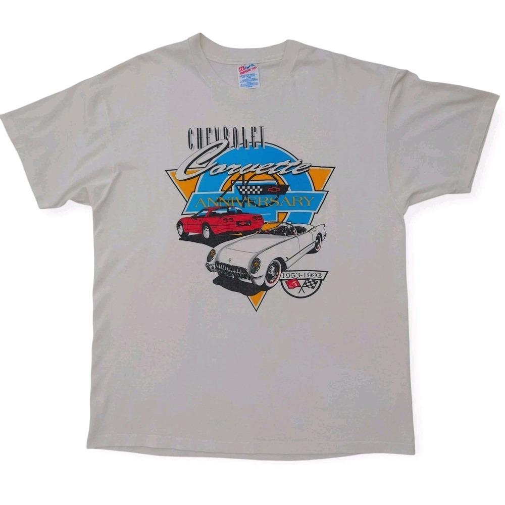 Vintage 90s Chevrolet Corvette 40th Anniversary T Shirt Men XL Single Stitch USA